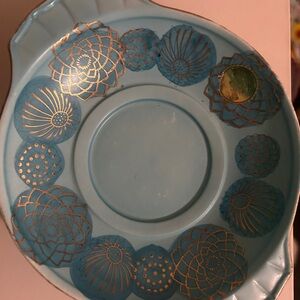 Blue and Gold Decorative Plate